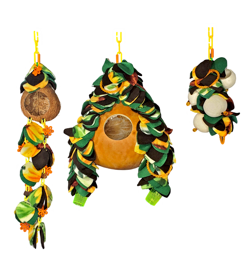 3 Piece Leafy Hideaway Gourd Set